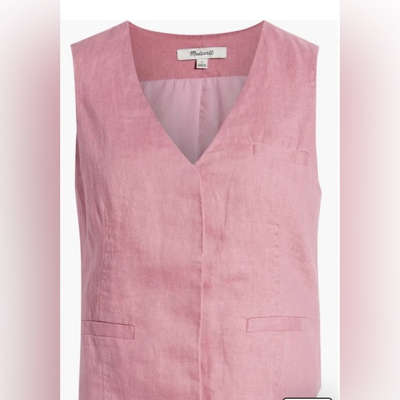 Single Breasted Linen Vest - Picture 5 of 7